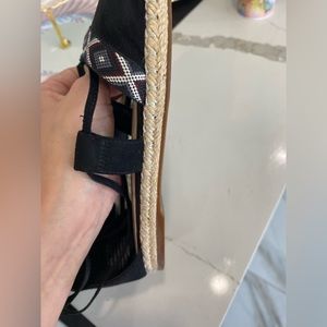 Nice west lace up Black suede espadrilles